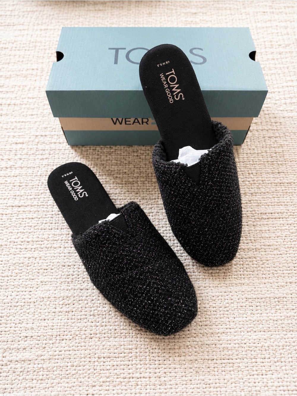 TOMS Black Slip-On Mule - Women's